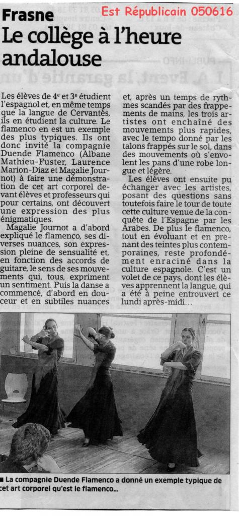 Flamenco Collège Frasne Est rép 050616