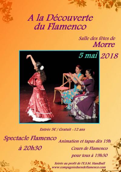 Affiche web a la decouverte du flamenco 5 mai 2018 duende flamenco et esm handball