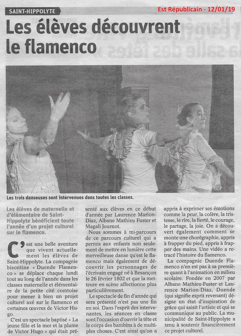 Article comp est rep residence artistique a st hippolyte 2018 19 duende flamenco 1