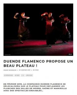 Article flamenco sur le plateau webzine Gd Besancon page 1